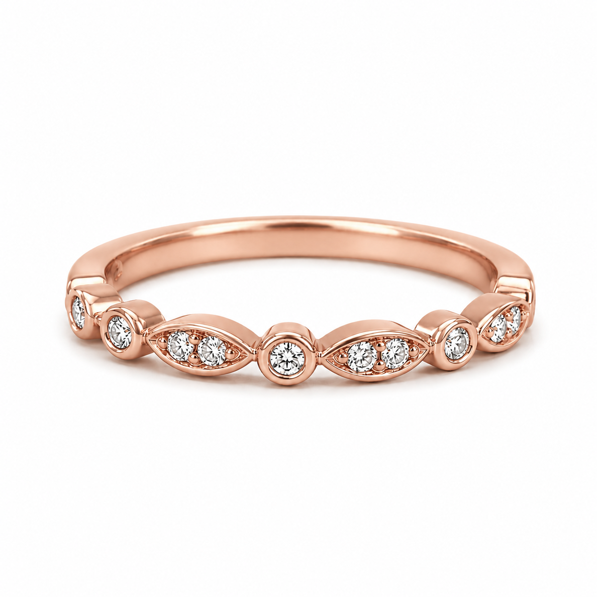 18ct Rose Gold & Diamond Dress Band
