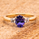 Natural Tanzanite & Diamond Trilogy Ring