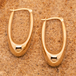 9ct Yellow Gold Elongated Hoop Earrings