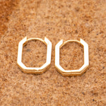 9ct Yellow Gold Hexagonal Shaped Hoop Earrings