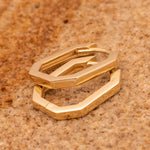 9ct Yellow Gold Hexagonal Shaped Hoop Earrings