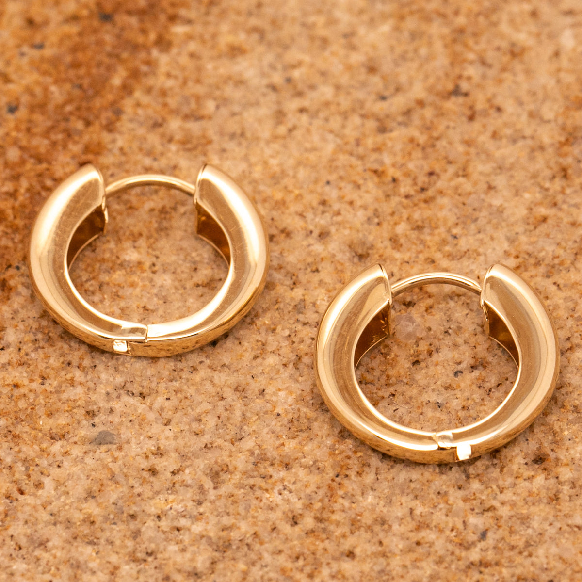 9ct Yellow Gold Fluted Shape Hoop Earrings