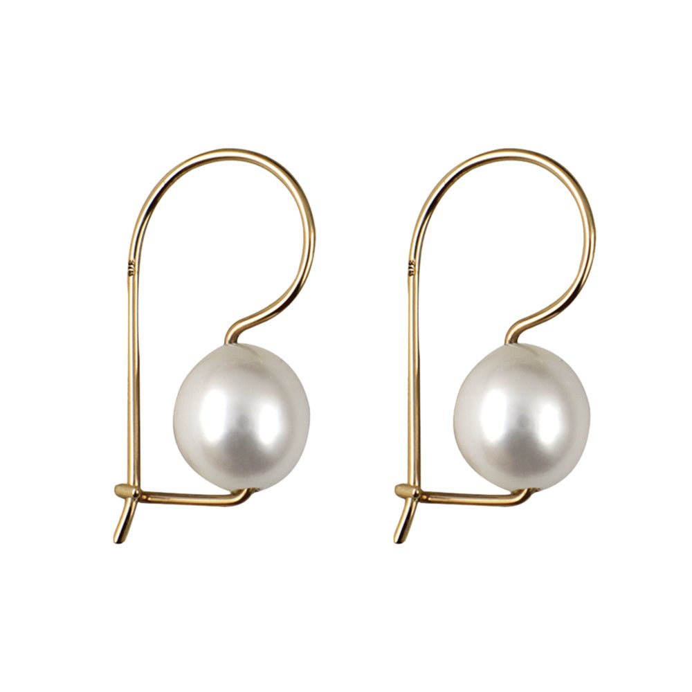 10mm Freshwater Cultured Pearl Euro Earrings - Markbridge Jewellers