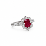 18ct White Gold Natural Ruby & Diamond Dress Ring