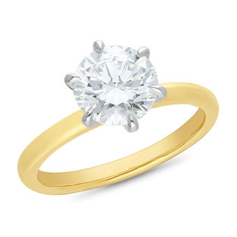 18ct Yellow & White Gold 2.00ct Diamond Solitaire Engagement Ring