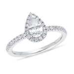 18ct White Gold 1.00ct Pear Shaped Diamond Solitaire Engagement Ring