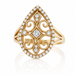 Yellow Gold & Diamond ‘Art Deco’ Dress Ring