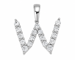 9ct White Gold 0.13ct Initial Diamond Pendants