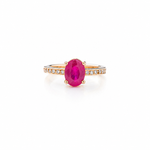 Rubelite Tourmaline & Diamond Ring