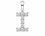 9ct White Gold 0.13ct Initial Diamond Pendants