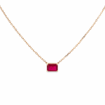 14ct Yellow Gold Natural Ruby Necklace