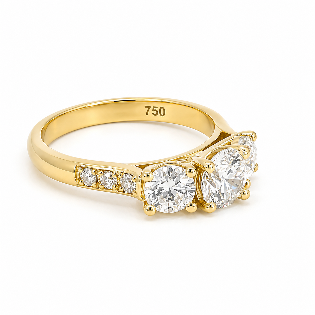 Three Stone Lab Grown Diamond Engagement Ring