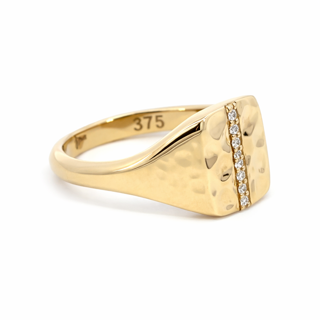 9ct Yellow Gold & Diamond ‘Isabella’ Rectangle Signet Ring