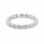 9ct White Gold Twist Dress Band