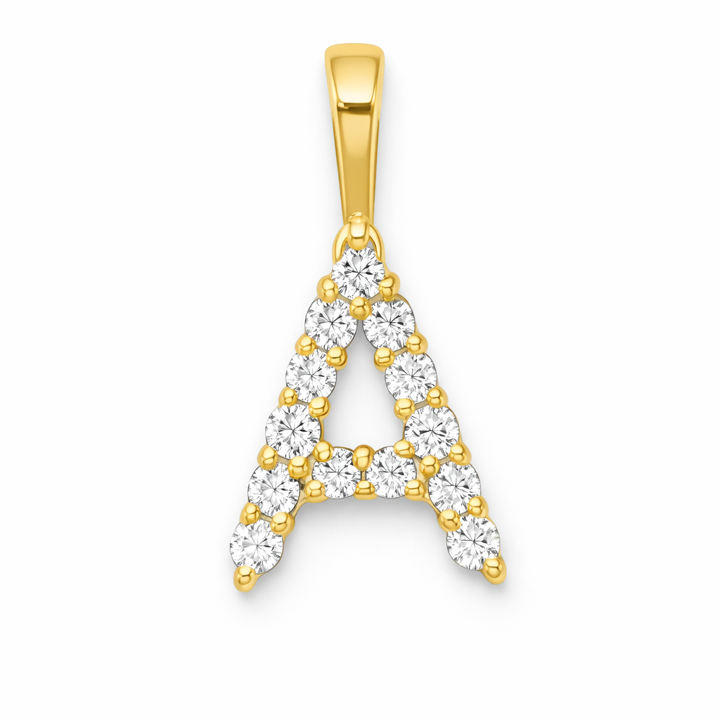 9ct Yellow Gold Initial A Slider