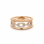 18ct Yellow Gold Diamond Triple Band Ring