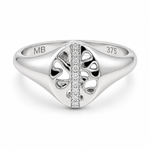 9ct White Gold & Diamond ‘Isabella’ Oval Signet Ring