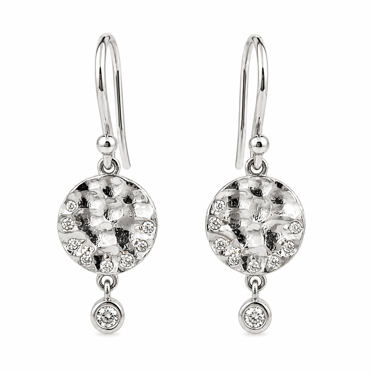 White Gold & Diamond ‘Isabella’ Circle Drop Earrings