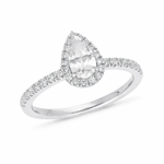 18ct White Gold 1.00ct Pear Shaped Diamond Solitaire Engagement Ring