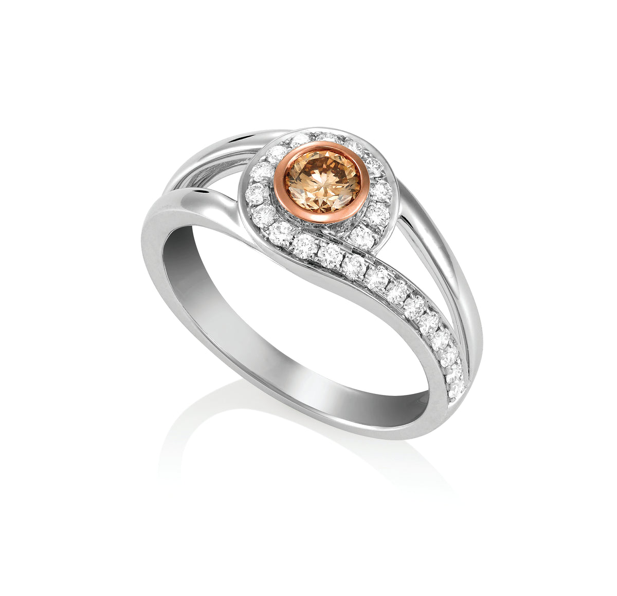 Australian Chocolate & White Diamond Dress Ring