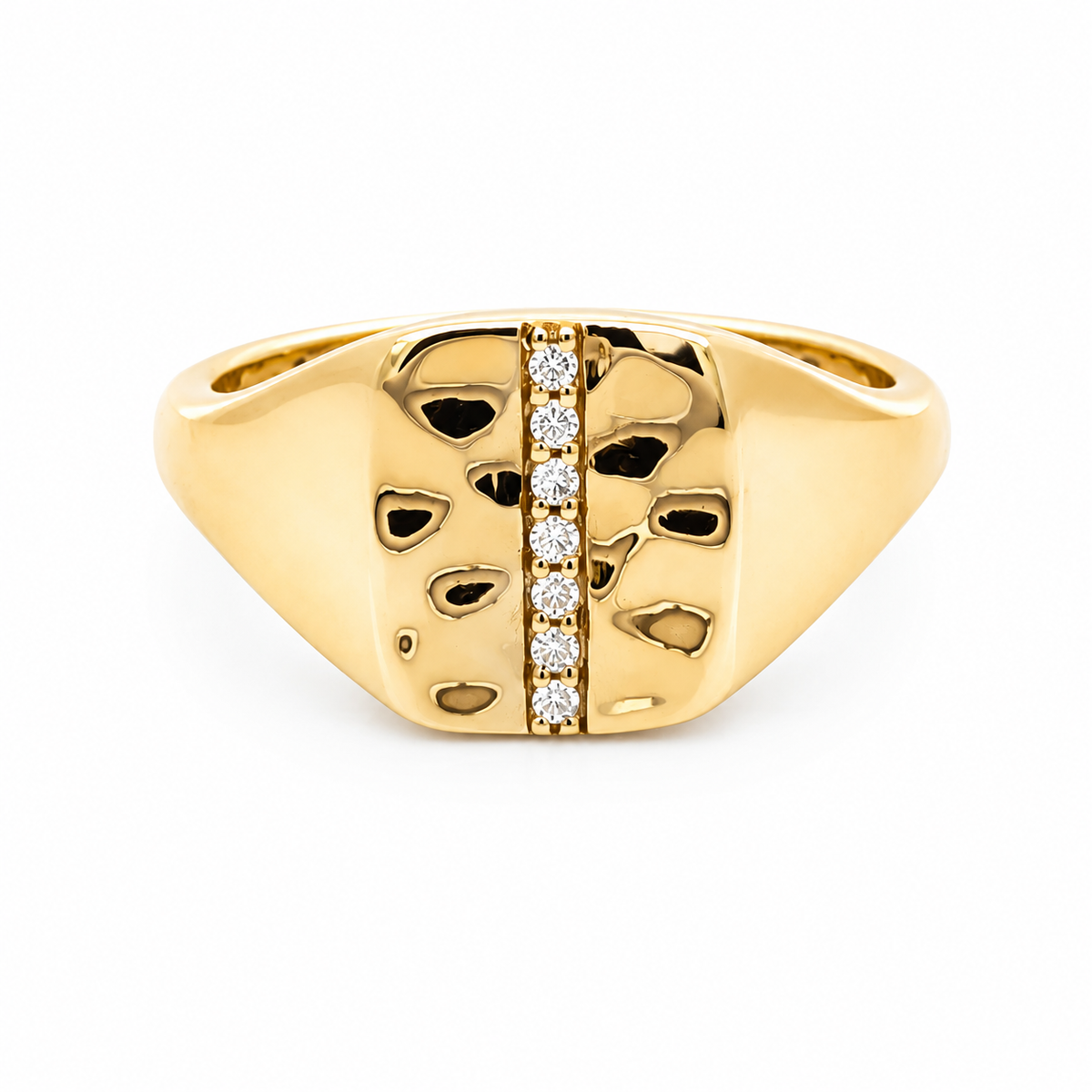 9ct Yellow Gold & Diamond ‘Isabella’ Rectangle Signet Ring