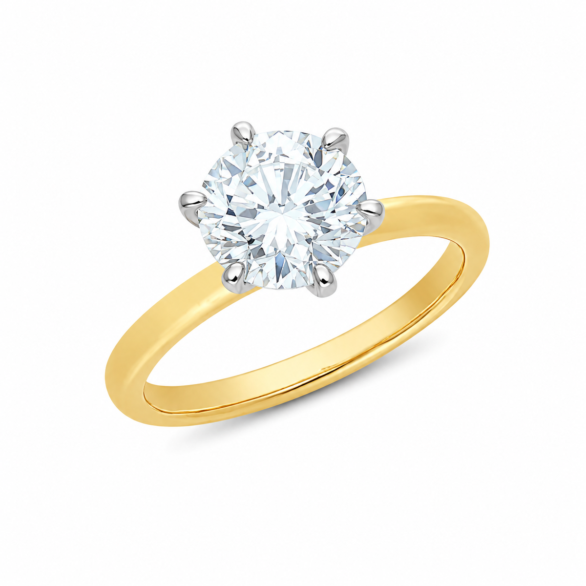 18ct Yellow & White Gold 2.00ct Diamond Solitaire Engagement Ring