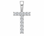 9ct White Gold 0.13ct Initial Diamond Pendants