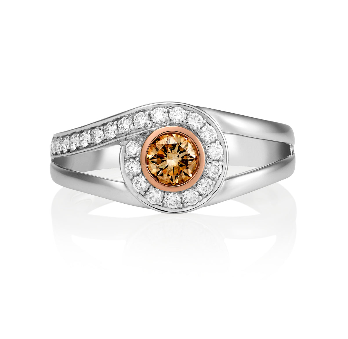 Australian Chocolate & White Diamond Dress Ring