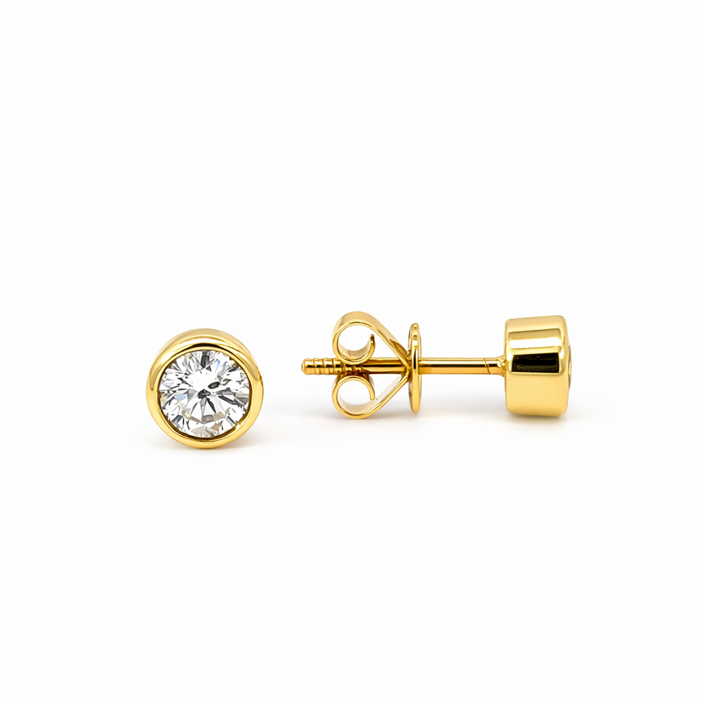 Round Diamond Solitaire Stud Earrings