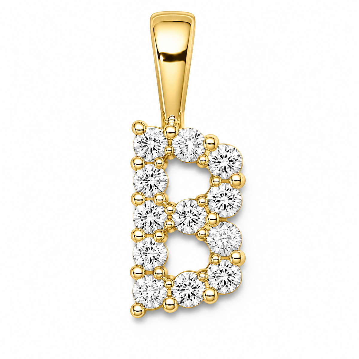 9ct Yellow Gold 0.13ct Initial Pendants