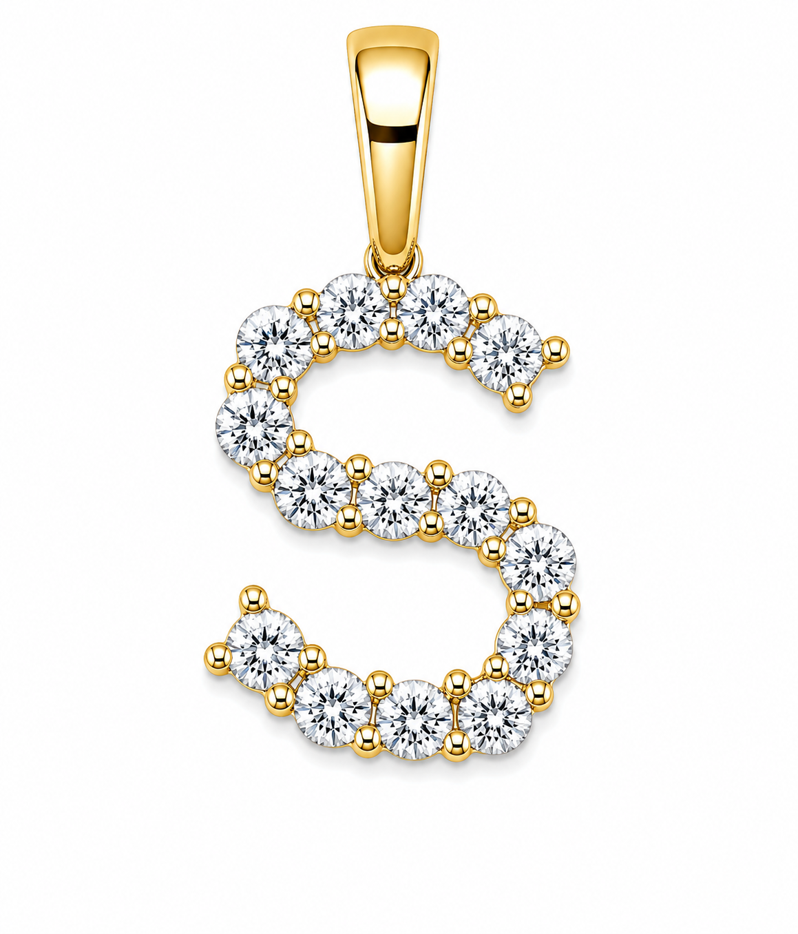 9ct Yellow Gold 0.13ct Initial Pendants