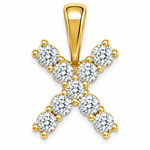 9ct Yellow Gold 0.13ct Initial Pendants