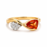 Orange Sapphire & Diamond Dress Ring