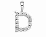 9ct White Gold 0.13ct Initial Diamond Pendants