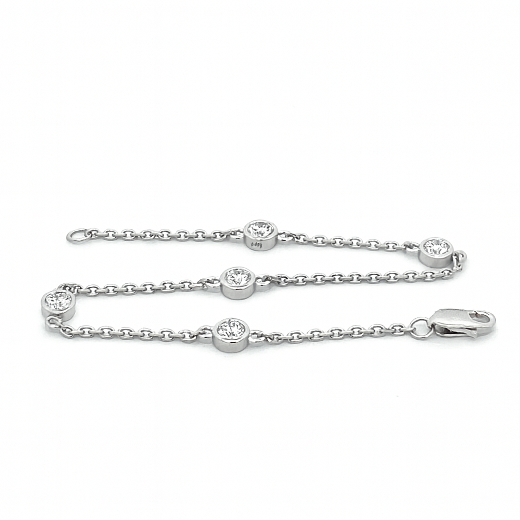 9ct White Gold Diamond Bracelet