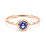 Rose Gold Bezel Set Tanzanite Ring