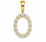 9ct Yellow Gold 0.13ct Initial Pendants