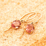 9ct Yellow Gold Oval Pink Tourmaline Drop Earrings - Markbridge Jewellers