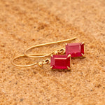 9ct Yellow Gold Ruby Drop Earrings - Markbridge Jewellers