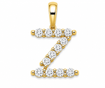 9ct Yellow Gold 0.13ct Initial Pendants