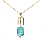 9ct Yellow Gold and Blue Topaz Pendant