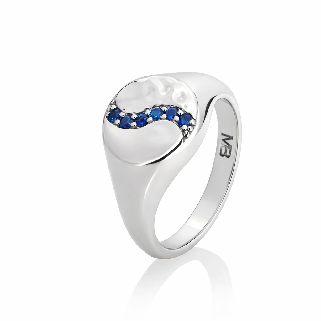 Bays Collection Blue Sapphire Signet Ring