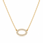 9ct Yellow Gold 0.14ct Oval Diamond Necklace