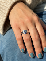 Bays Collection Sterling Silver and Blue Sapphire Wave Ring