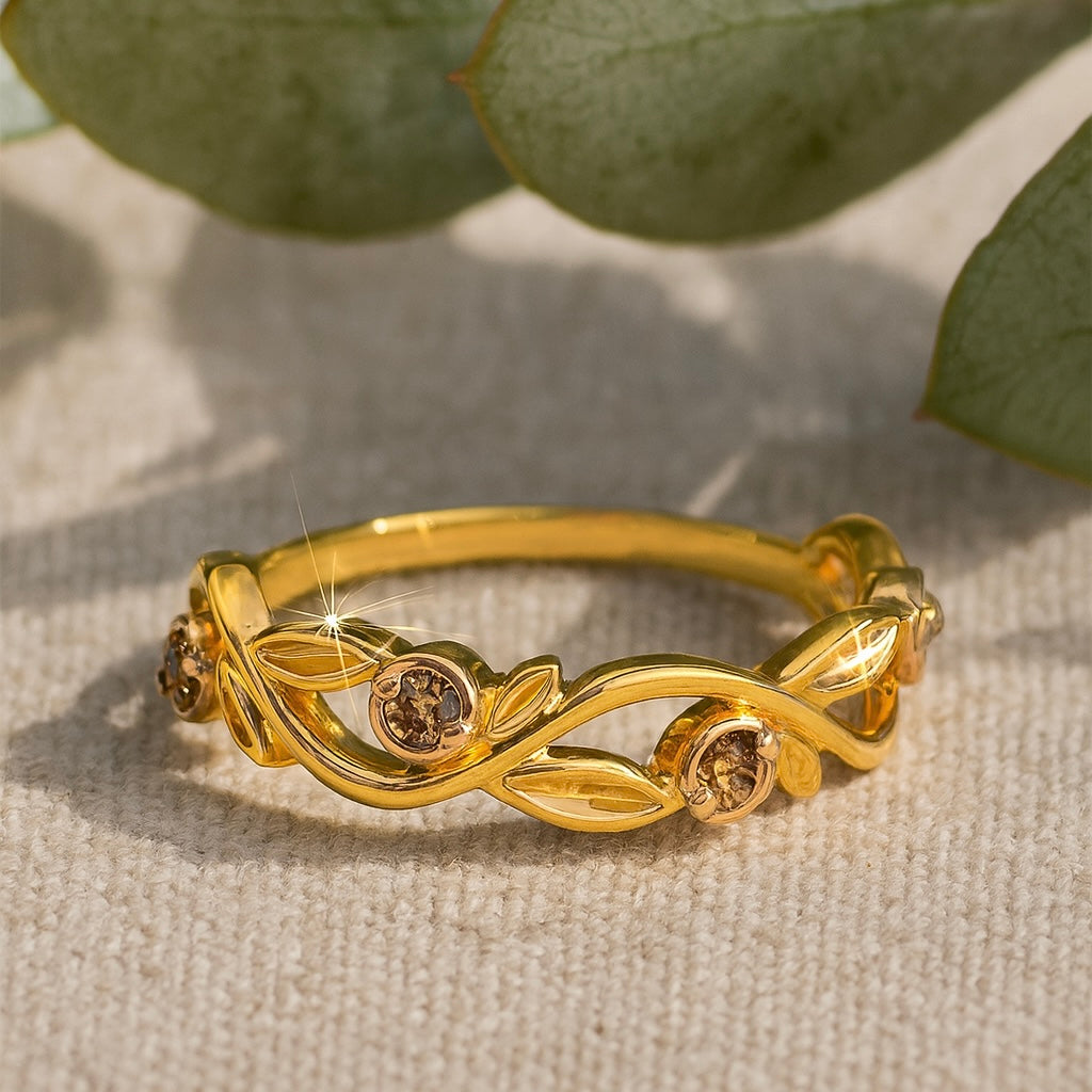 Australian Chocolate Diamond & Yellow Gold Dress Ring