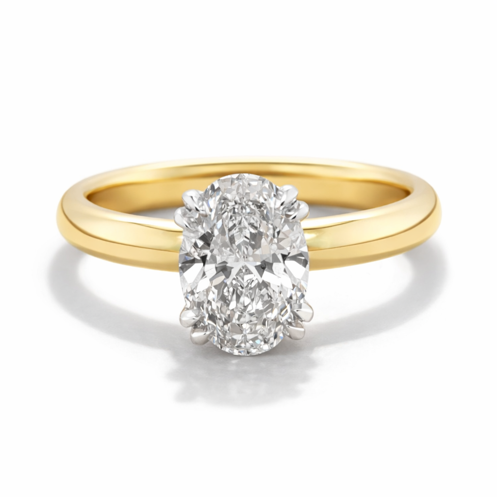 Lab Grown Oval Solitaire Engagement Ring