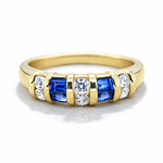 18ct Yellow Gold Sapphire & Diamond Dress Ring