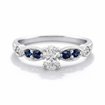 Lab Grown Diamond & Sapphire Dress Ring