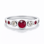 18ct White Gold Ruby & Diamond Dress Ring