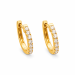 9ct Yellow Gold Classic Diamond Huggie Hoop Earrings